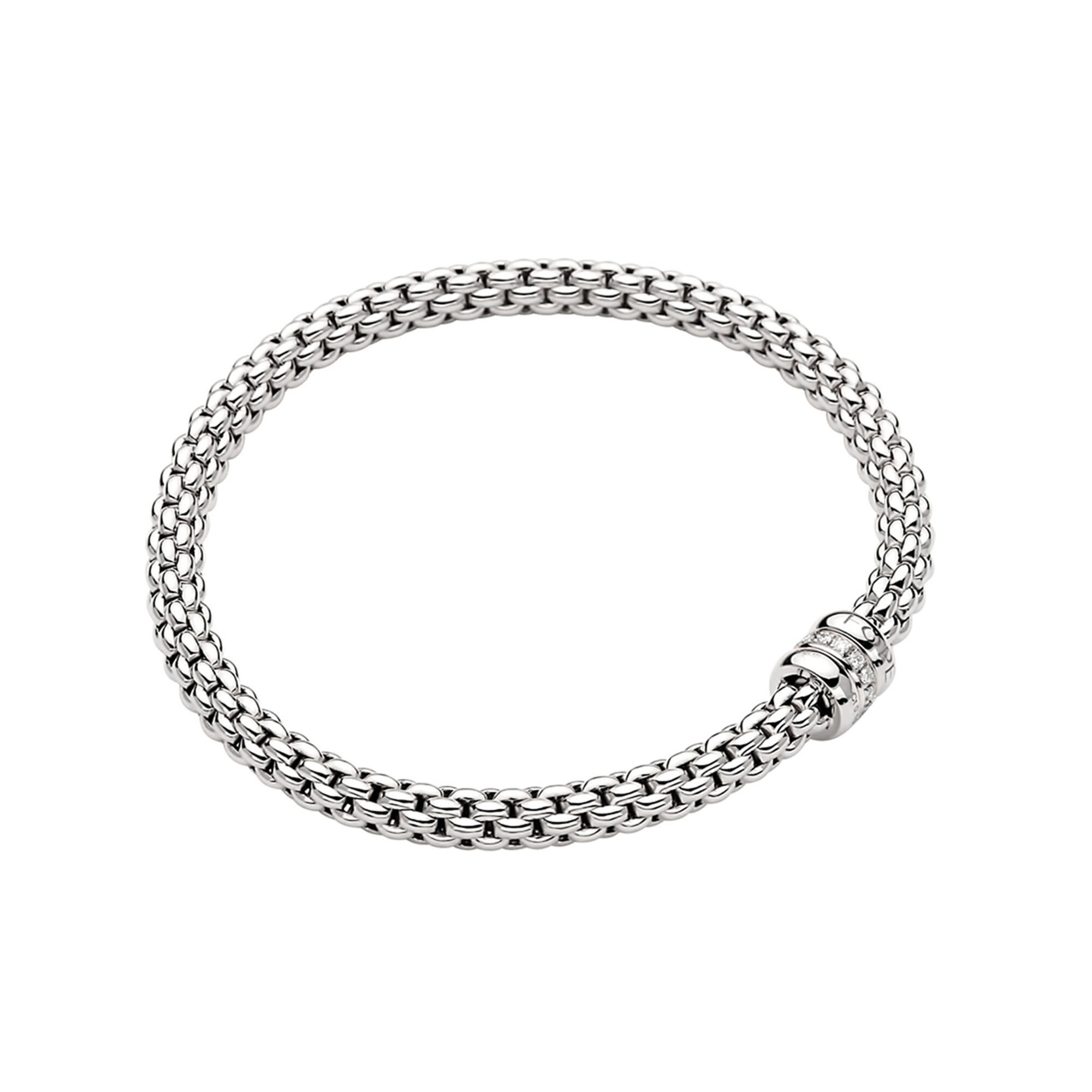 Solo White Gold Bracelet with Diamonds Fope